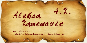 Aleksa Kamenović vizit kartica